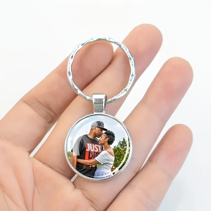 

Porte-clés photo personnalisé - Pendentif photo de compagnie et de famille, traitement de surface en verre d' de zinc, effet , le meilleur cadeau pour