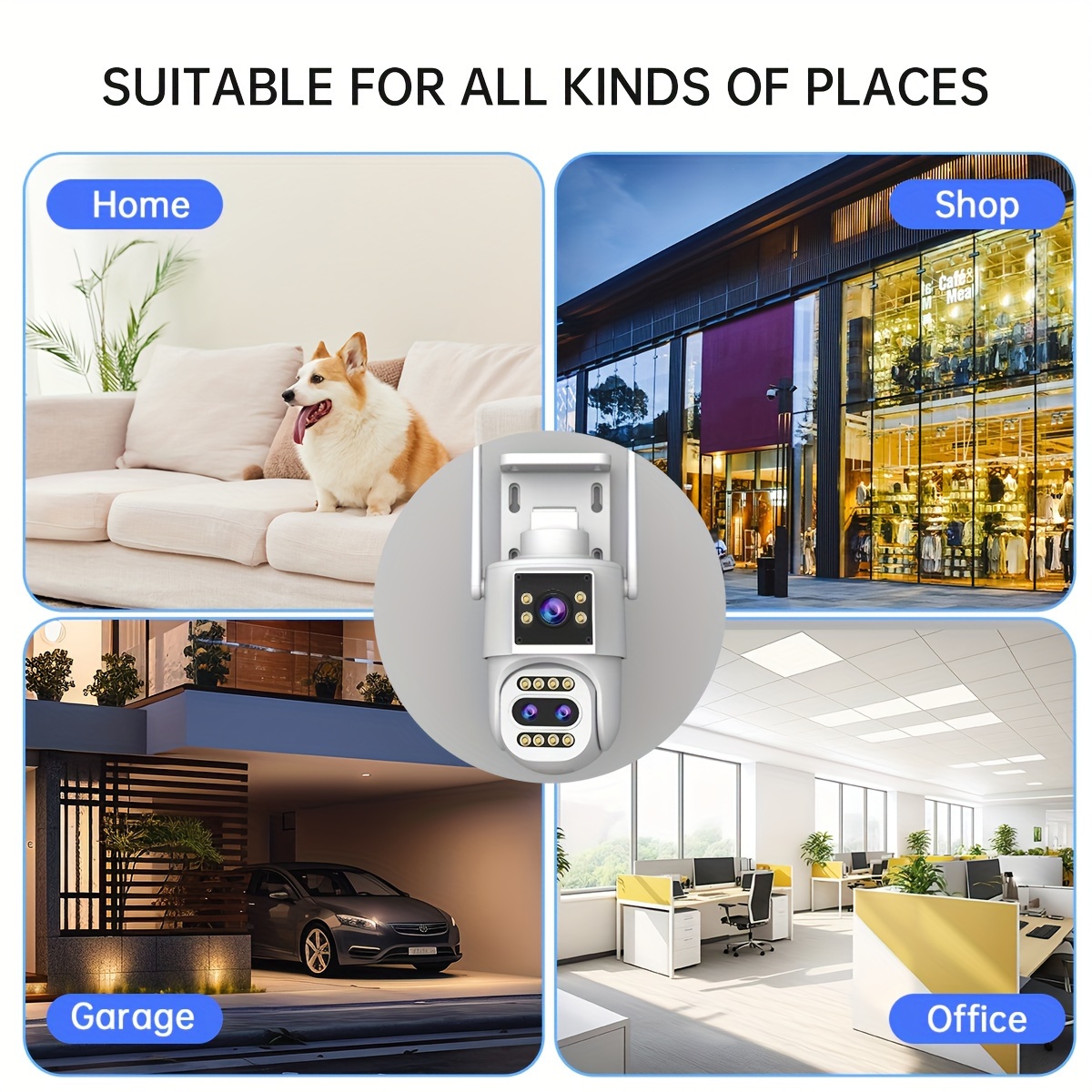 smart 5k   security camera with   night vision intelligent tracking intercom remote control via app dual 5mp screens wi fi enabled details 0