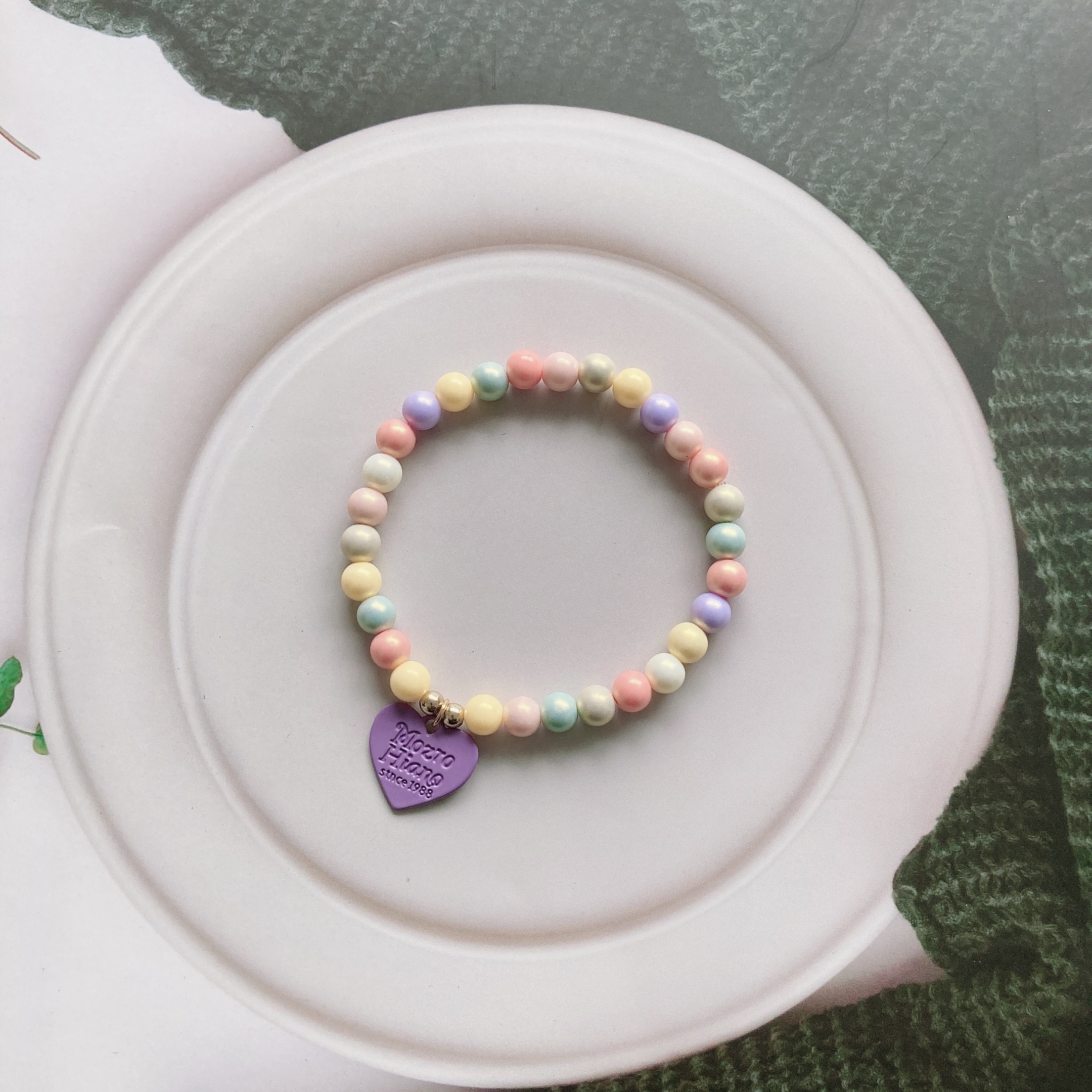 fantasy golden and colorful bead heart necklace for dogs Product details 9