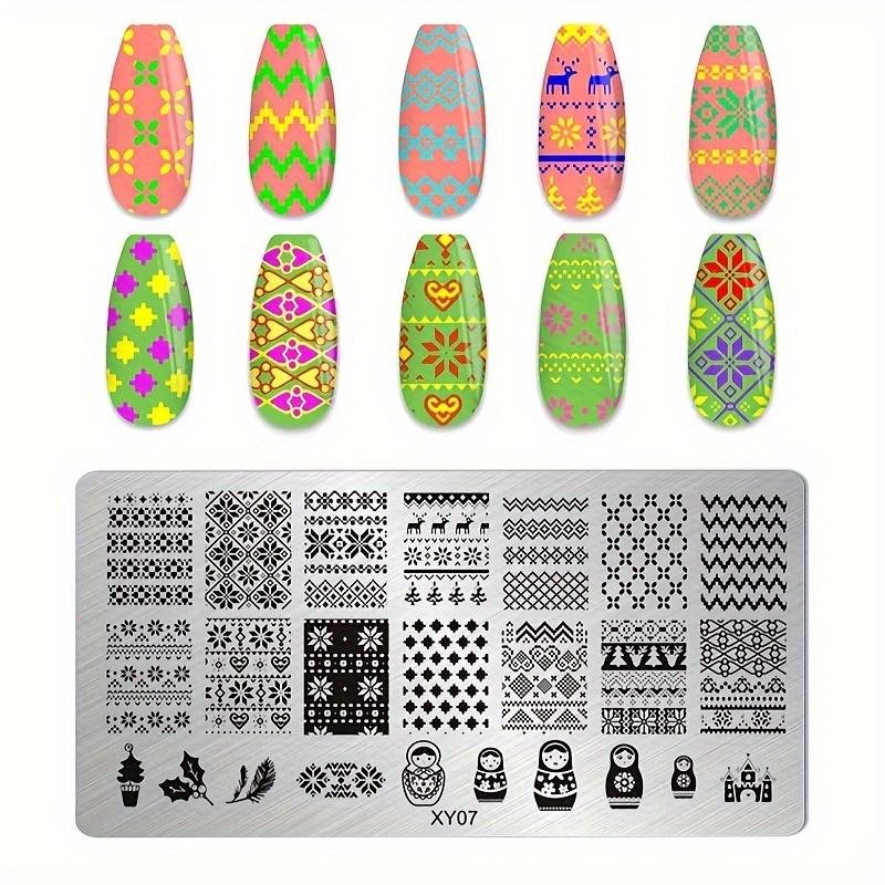 Nail Stamping Plate with Christmas Patterns