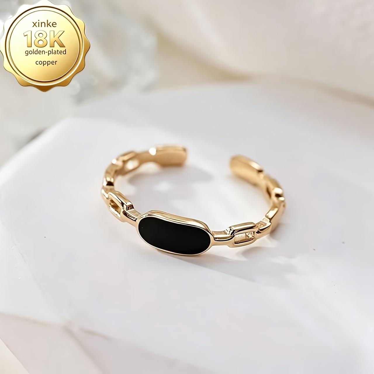 Women's 18k Gold-Plated Stylish Open Ring