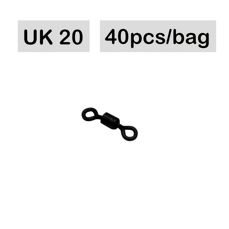 E-shop 40 Stück Micro Swivels, entwickelt für D-Rig, Ronnie und Chod Running Rig Haken, geeignet für Boilies und Karpfenangelzubehör