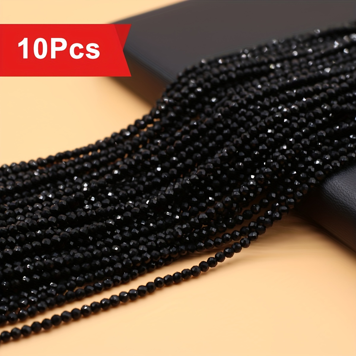 

10 Of 2mm/3mm Multi- Beads – , , Bracelets, Necklaces, And Fashion Accessories, . 38cm In Length With Around 125 Beads, Bracelet Components | Black Beads | Natural Beads