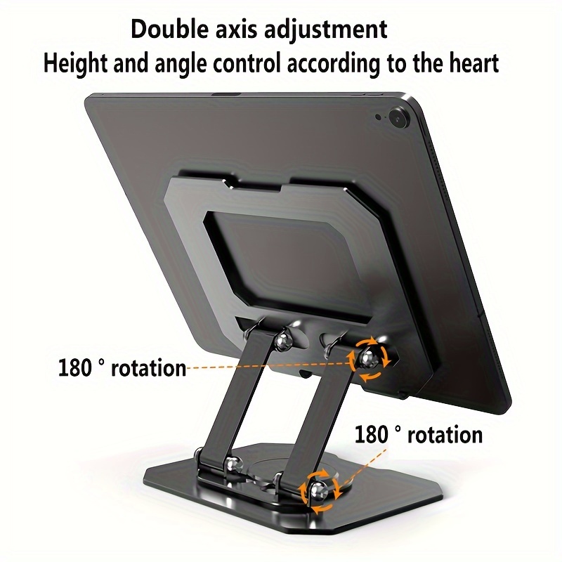 

Full Metal Desktop Stand For Laptops And Tablets: 360° Rotation, Height Adjustment, And Foldable Design - Suitable For Ipad, Iphone, And More