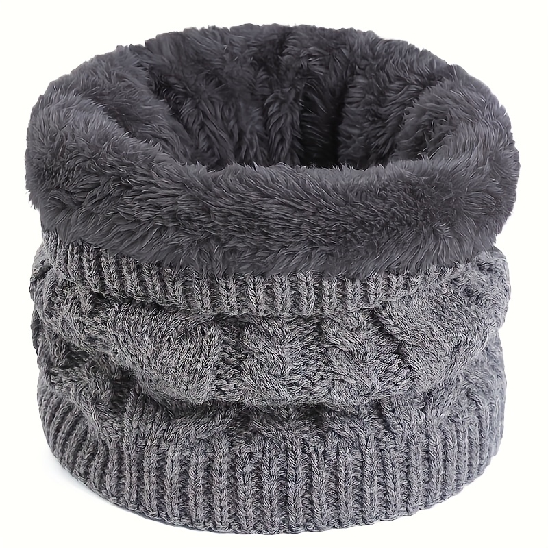Image of Unisex Winter Warm Scarf, Cold-proof -lined Neck Gaiter, Solid Color Neck Warmer