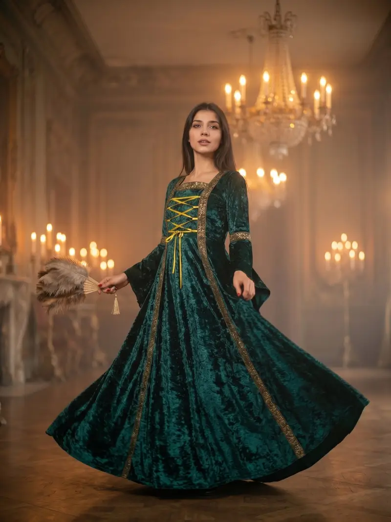 1pc womens vintage velvet medieval dress renaissance cosplay - Temu Sweden 1pc womens vintage velvet medieval dress renaissance cosplay - Temu Sweden