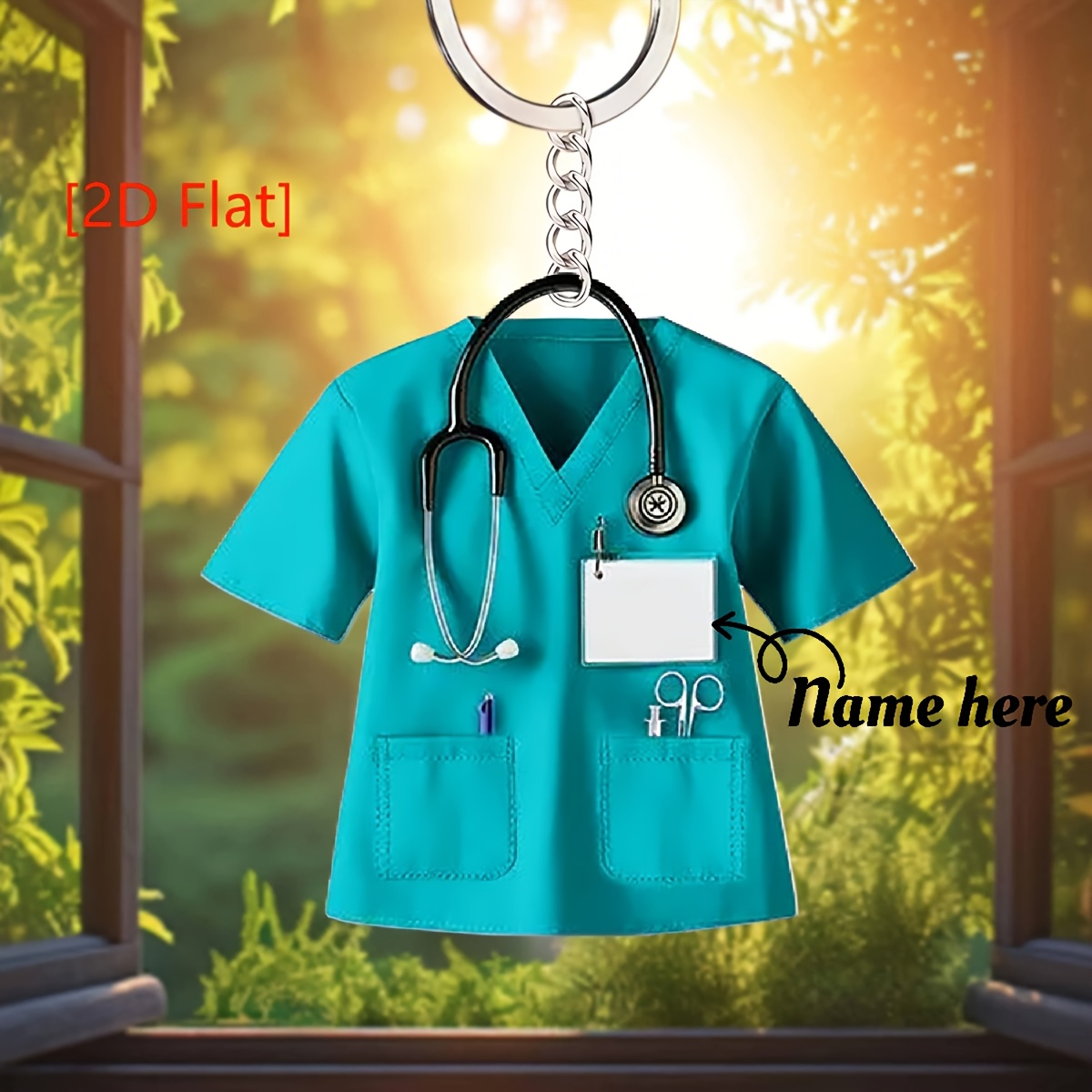 TEMU 2D, [ 2D] Llavero Personalizado de Enfermera, Llavero Personalizado de Enfermera, Llavero de Trabajador de , Llavero de Regalo para Enfermera,
