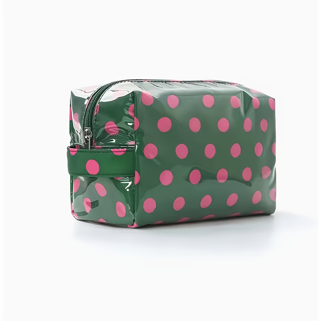 TEMU Neceser con diseño de puntos, fácil de limpiar, organizador de cosméticos de viaje, bolsa de cosméticos con cremallera, ideal para el trabajo, o
