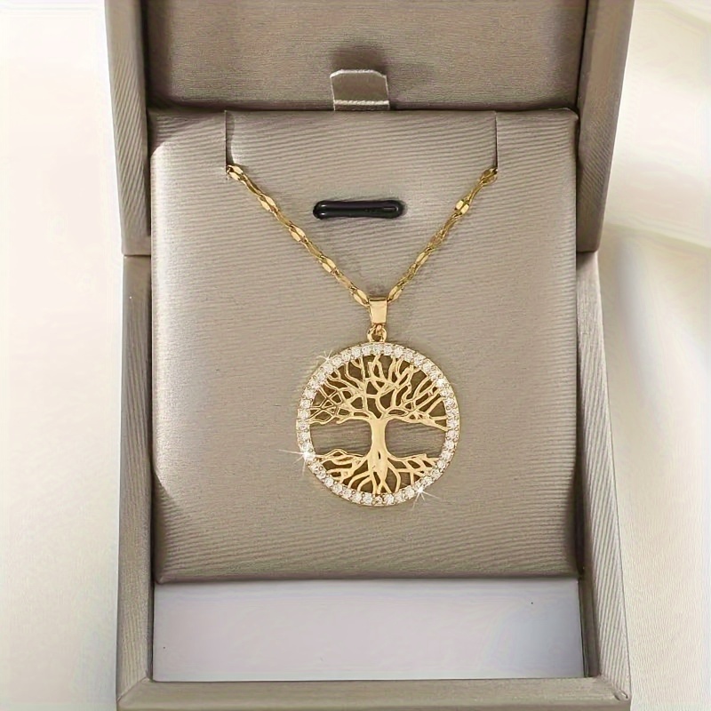 

Elegant And Fashionable Round Tree Of Life Pendant Necklace, Perfect For Gifting To Men, Loved Ones And Family Members As A Birthday Gift Or Jewelry Accessory