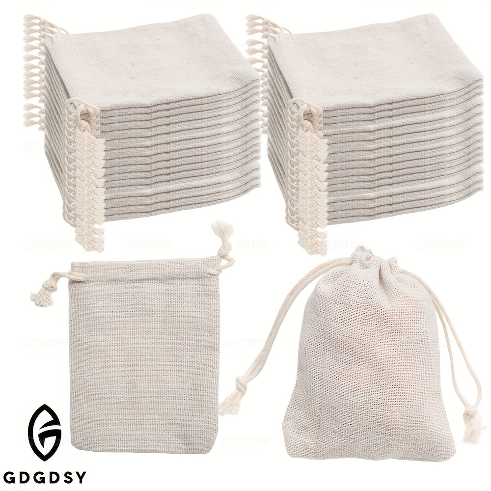 

Gdgdsy 40- Linen Burlap Drawstring , 3x4 Reusable Pouches For Jewelry, Tea, & Favors,