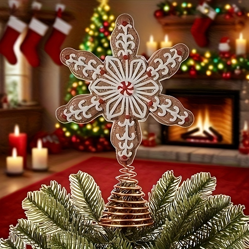 TEMU Sommet d'Arbre en Pain d'Épices - Décoration de Noël avec Pain d'Épices, Décoration de Fêtes pour Arbre en Pain d'Épices pour Noël, Style