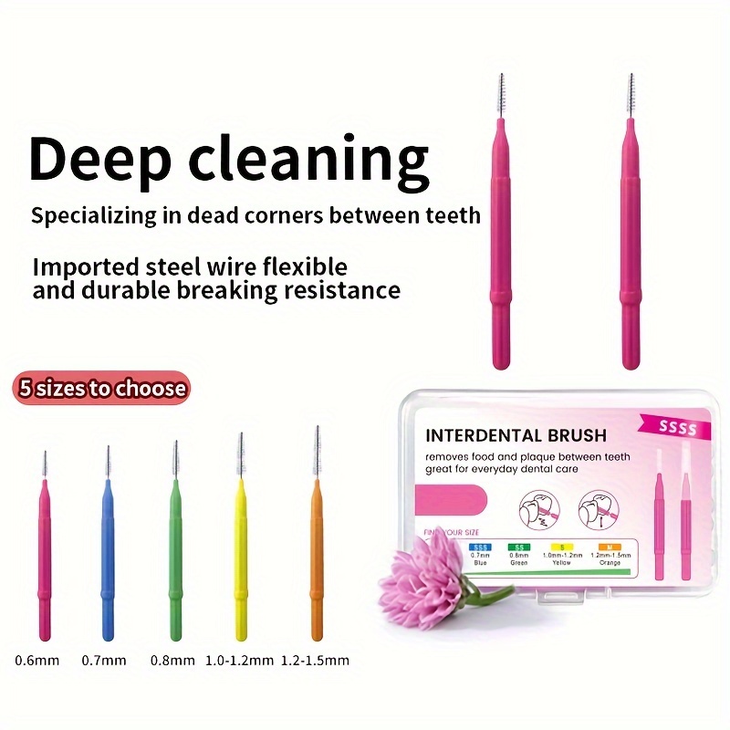 

60pcs Classic I-shaped Interdental Brush Ultra-fine Toothpick Portable Disposable Care Dental Floss Stick Oral Care Deep Cleaning