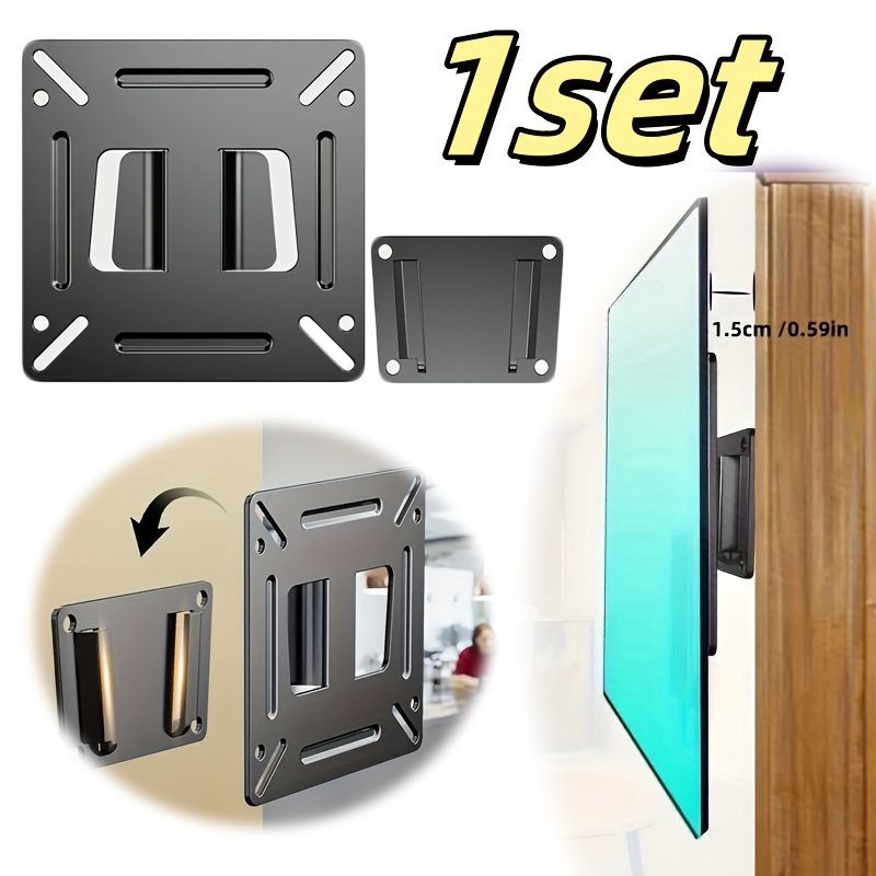 E-shop 1 Hochbelastbare TV-Computer-Wandhalterung 14-24 Zoll VESA 100x100mm Tragkraft 25,0kg - Minimalistisches Eisendesign für Heimbüro Wohnmobil