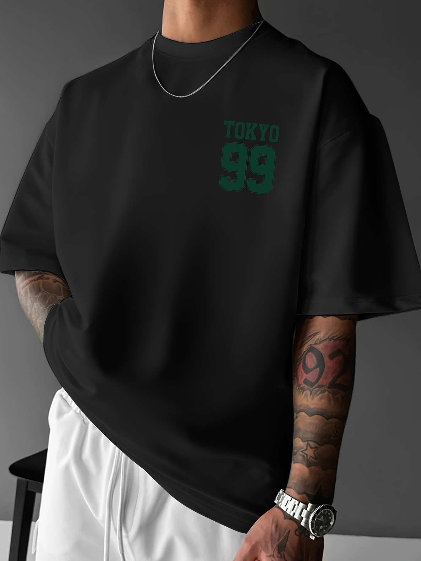 mens street style graphic t shirt tokyo 99 crane design - Temu Oman