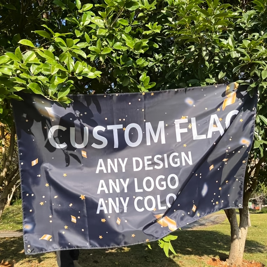 

Customizable Polyester Banner Flag - Personalized Text, & Design | Outdoor Decor For Garden, Parties, Sports Fans & Celebrations (christmas, Halloween, Easter, Hanukkah, Thanksgiving)