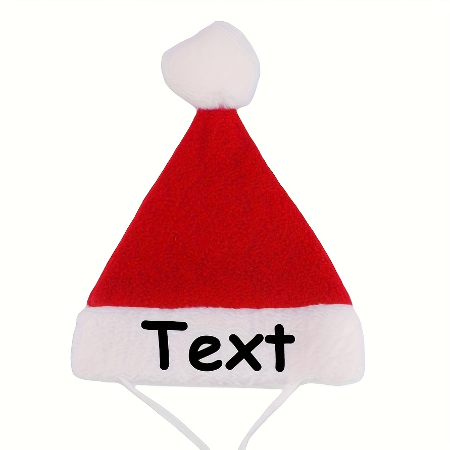 TEMU [customized] Customizable Dog Christmas Hats - Pet Personalized Red Santa Hats Holiday Parties & Festive Events Christmas Cat Accessories