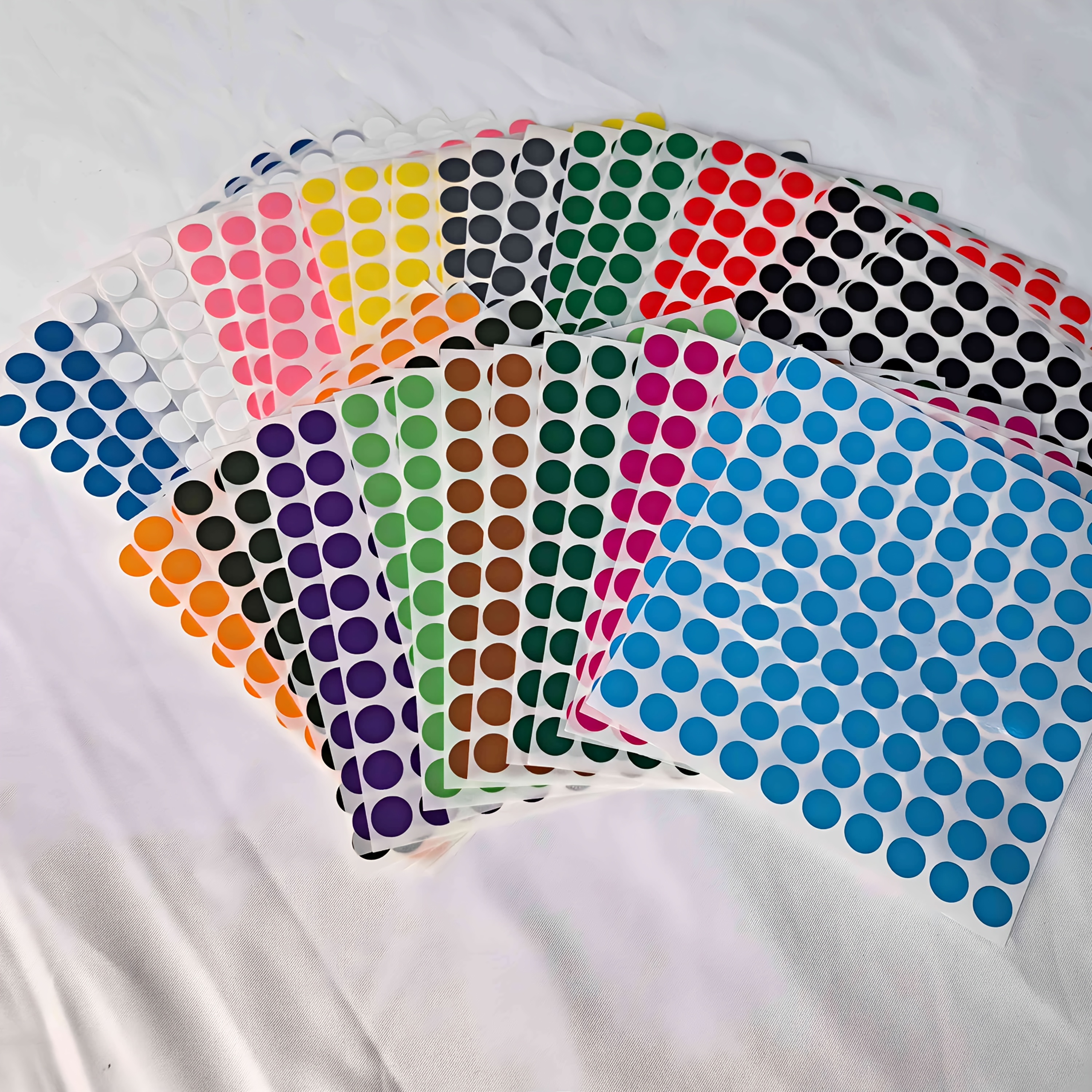 4000pcs 10mm Dot Stickers, 16 Colors Self-adhesive Dots, Paper Material, For Crafts, Scrapbooking, And Organizing Labels