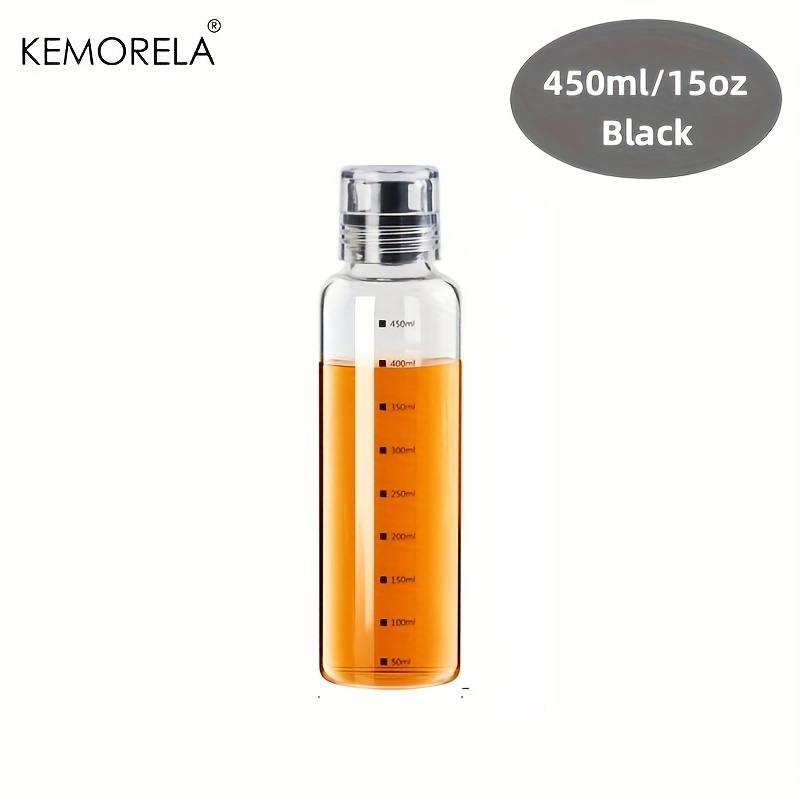 TEMU Kemorela 1pc, 300/450/600ml Cooking Oil Bottle, Graduated Oil Bottle, Glass Oil Bottle, Soy Sauce Bottle, Honey Bottle For Air Fryer, Salad,