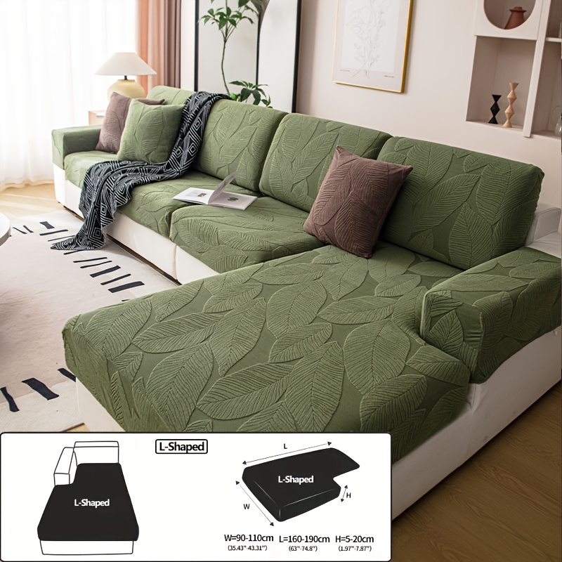 TEMU 1pc Outdoor Olive Green Leaf Jacquard Sofa Cover, Sofa Protector, Breathable And Wear-resistant Fabric, Anti-scratch And Anti-slip. Suitable For