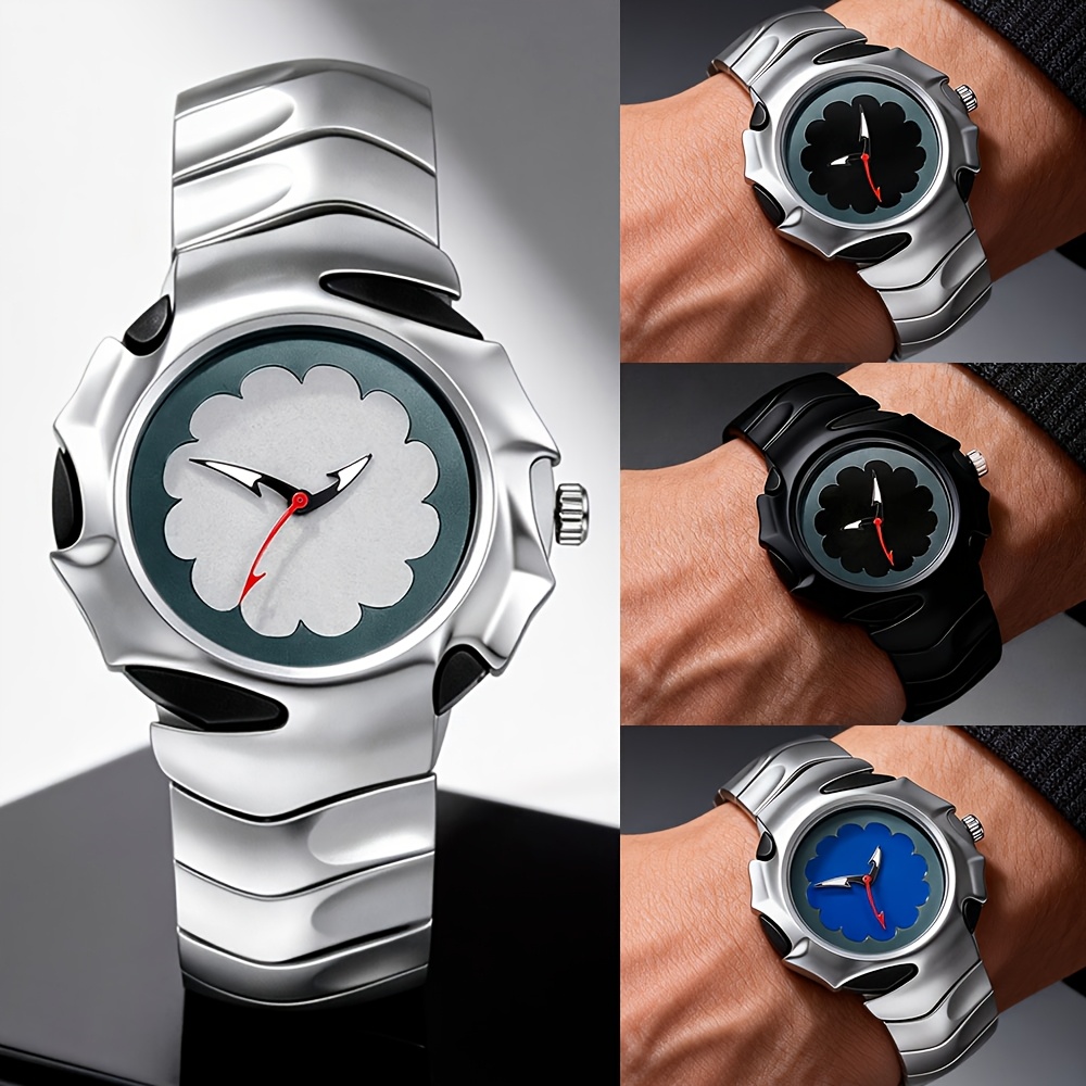 1pc Men's Stylish and Handsome Plastic Strap Quartz Wristwatch, Suitable for Daily Wear, Parties, Valentine's Day, Easter, Christmas, New Year's Day, Halloween, Ramadan, and as a Gift for Friends and Family