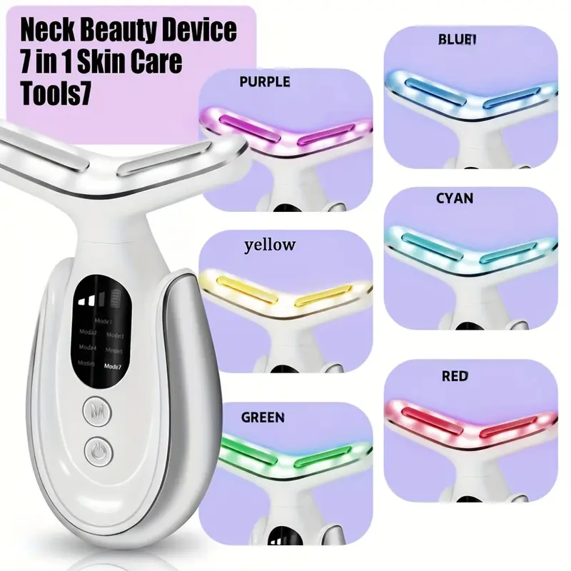 7 color led vibrating facial neck beauty device electric v - Temu Kuwait 7 color led vibrating facial neck beauty device electric v - Temu Kuwait