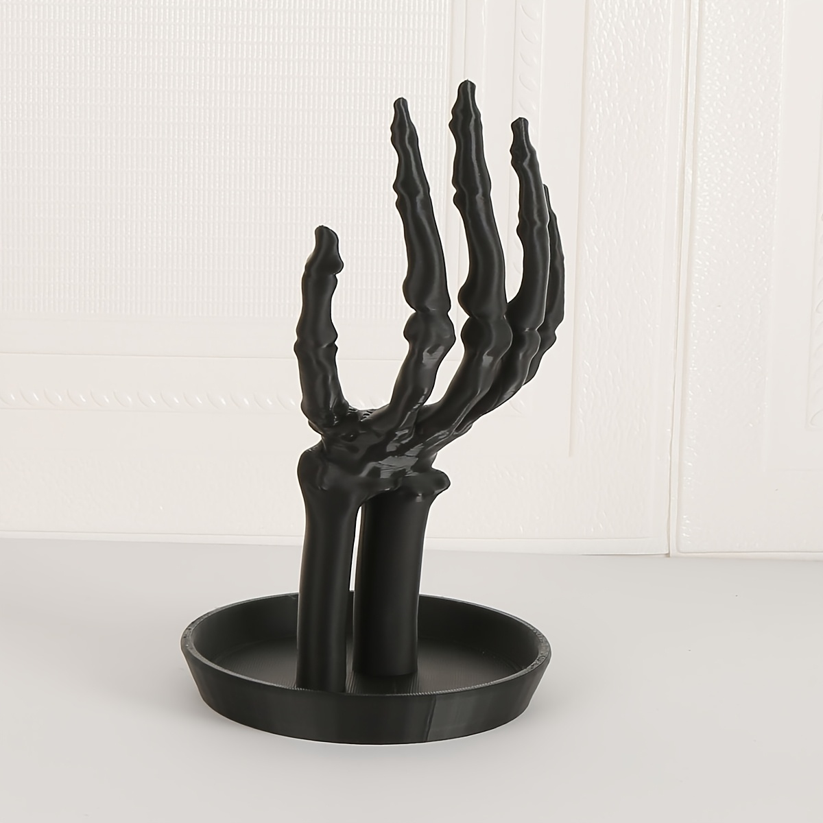 Handmade ABS Gothic Stand - Durable Storage Box for Necklaces, Earrings, And Rings with Decorative Bone Design - Perfect for Halloween, Home Decor, And Dressing Table Storage