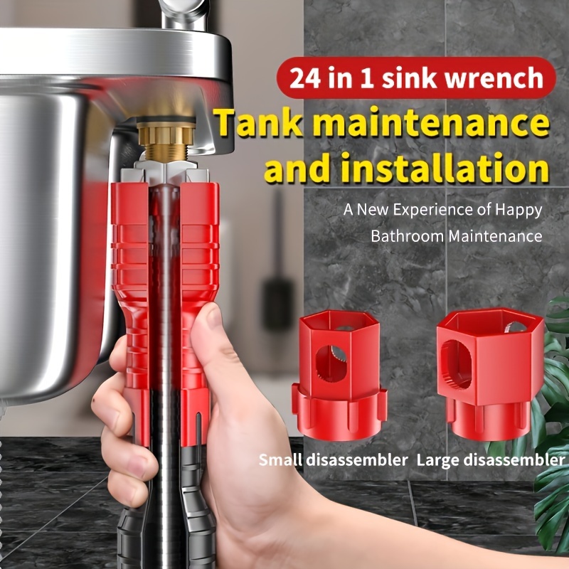 とてむ 24 in 1 multifunctional sink wrench narrow space bathroom - Temu