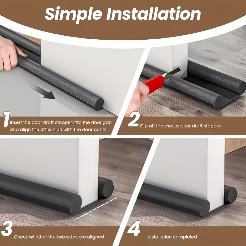 Household Door Gap Seal Strip, Windproof Door Bottom Seal, Wind and Rainproof Window Seal, Wind Barrier, Adjustable Door Sweep - Item No.: Kiki Home Daily/V40-PcsCSKⅡ