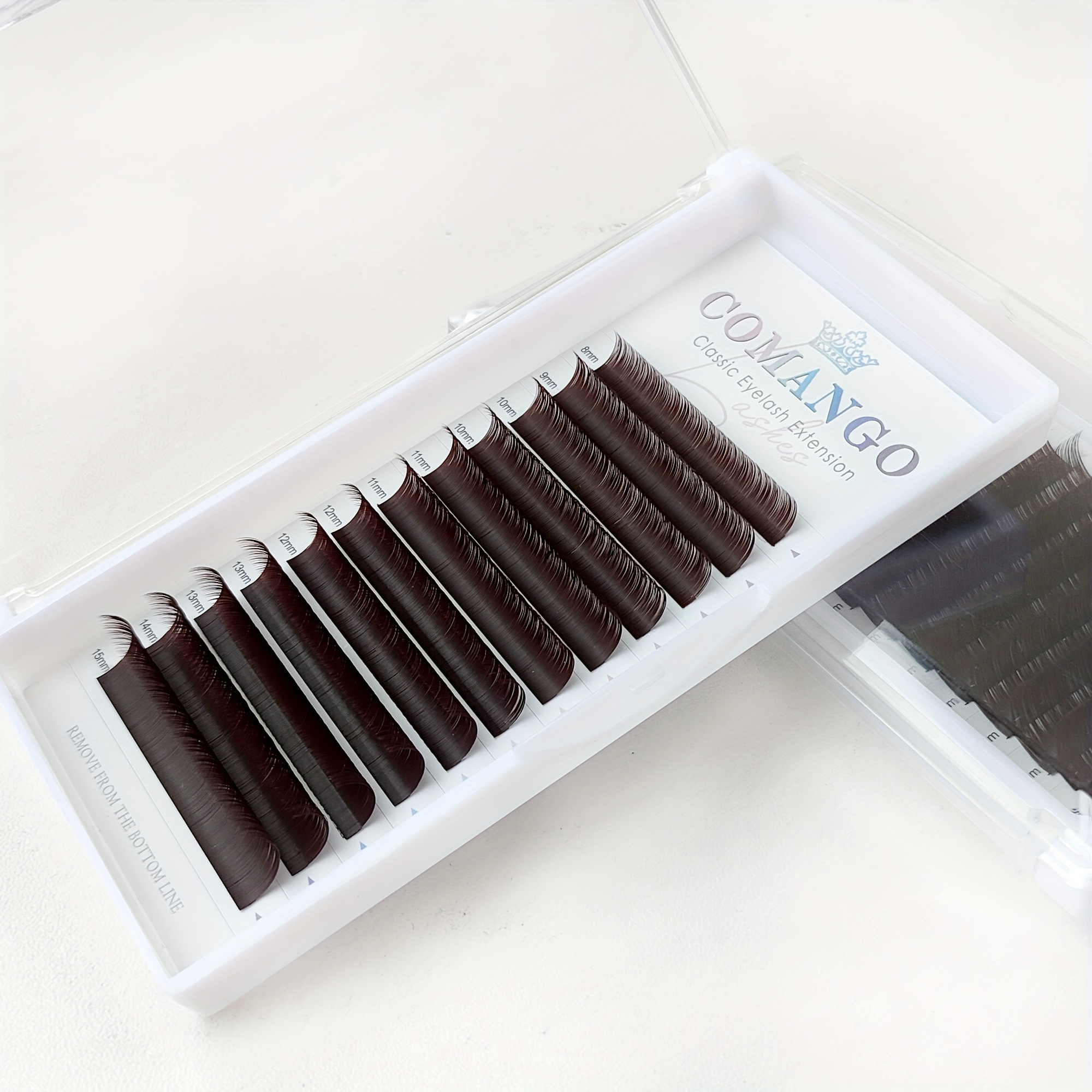 Image of Comango 12 Lashes/tray #64 Brown Individual Eyelash Extensions - Volume Lashes, Natural Synthetic Lashes With / , 6-9mm/10-12mm/13-15mm Lengths Suitable For Anime,, - Salon & Beginner Friendly