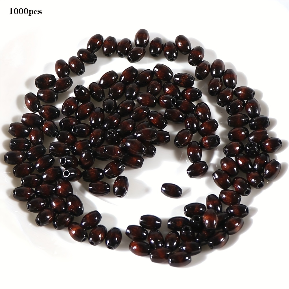 Image of Ywli 1000pcs/bag Brown Oval Wooden Beads Jewelry Additions And Jewelry Making Supplies Category