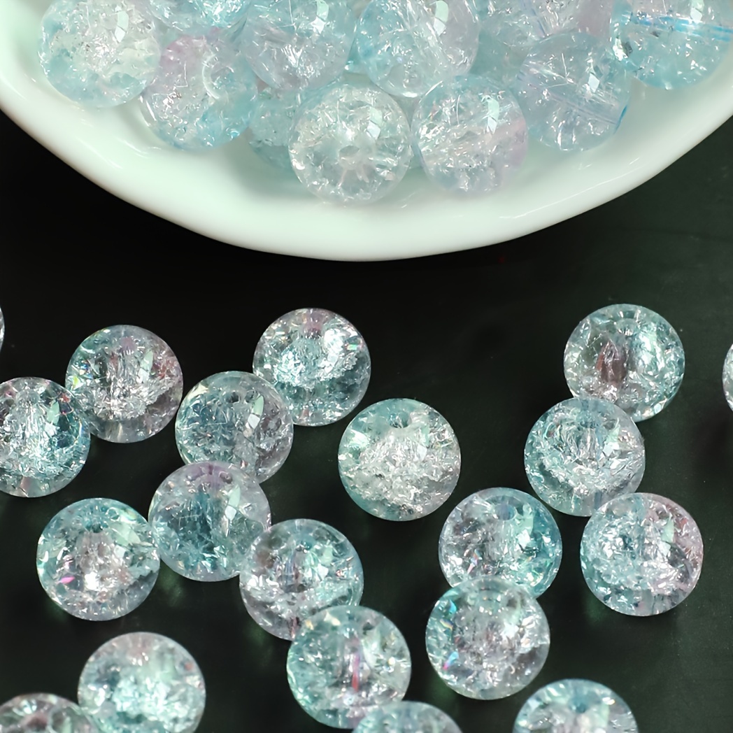 

50pcs 8mm Crystal Glass Fantasy Colorful Gradient Sandblasted Beads For Jewelry Making Diy Handmade Fashion Bracelet Necklace Earrings Beaded Craft Supplies
