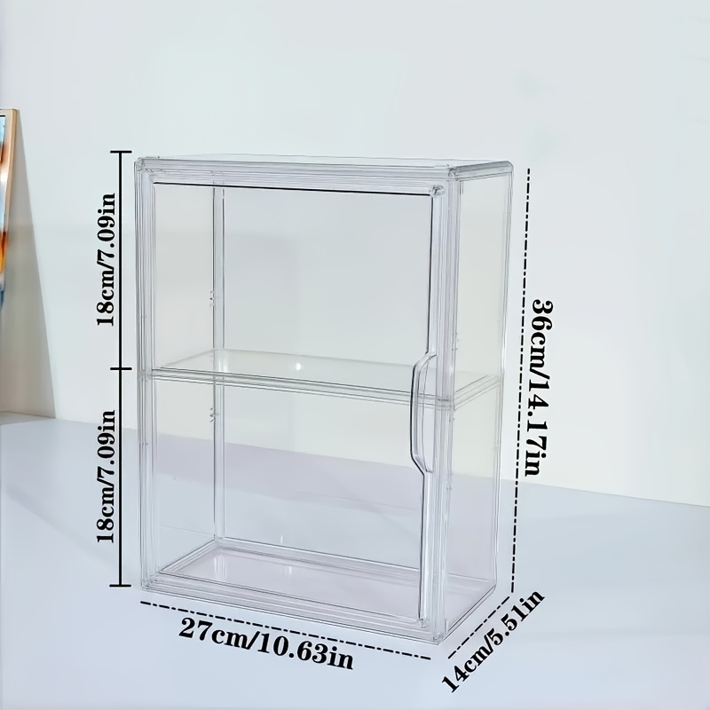 TEMU 1pc Clear Acrylic Doll Display Case - High Storage Organizer For Collectible Figures, Action Figures & Dolls
