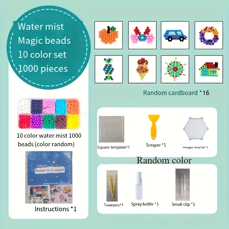 TEMU Magical Beads 1000pcs Set: Crafts With Plastic Beads - Halloween, Thanksgiving, Christmas, And Easter Gifts