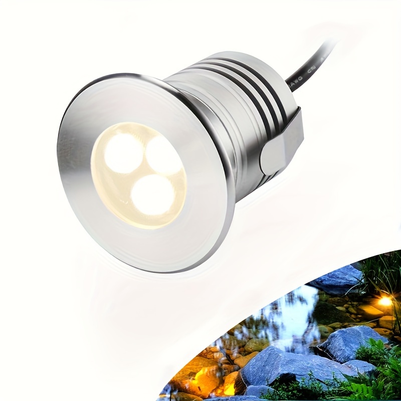 

1pc, Underwater Pool Lights Led Underwater Lights Water Pool Lights 3w 12v-24v Dc Stainless Steel Aluminum For Ground Swimming Pool Pond Fountain Steps (warm White 3000k)