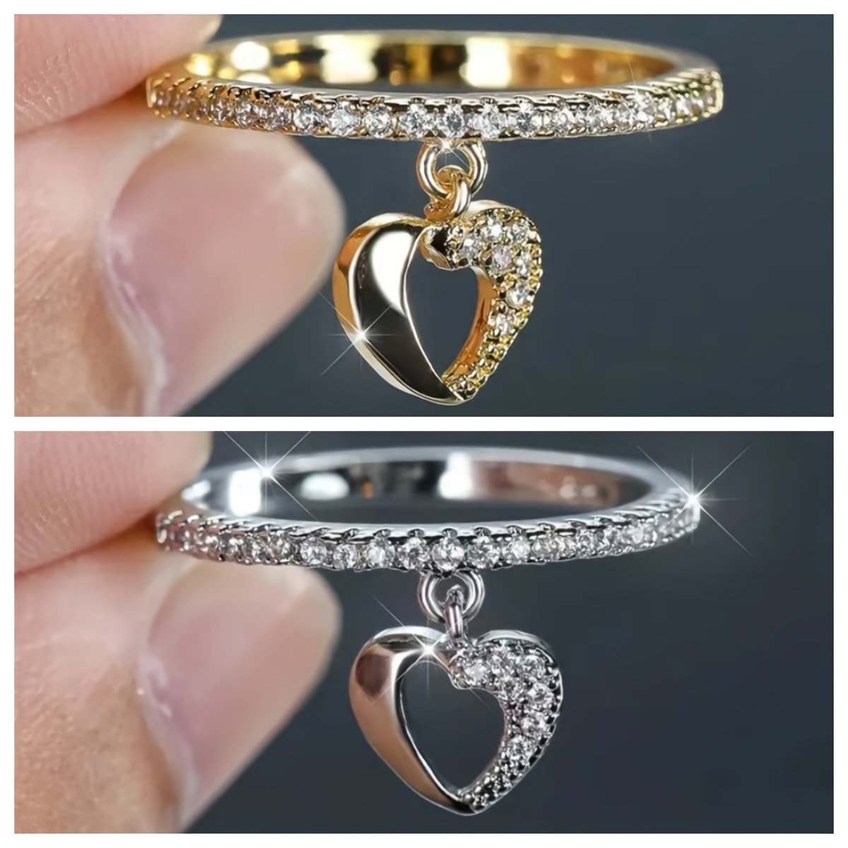 Heart Pendant Ladies' Ring