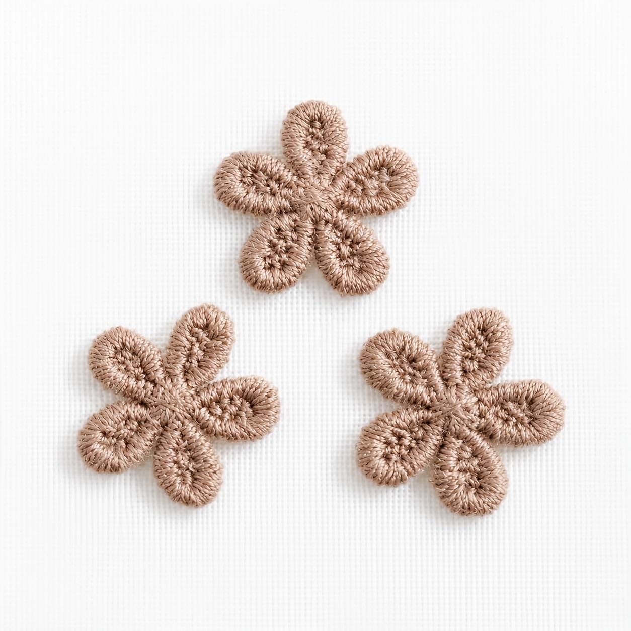 TEMU 50pcs Mini 5-petal Embroidered Flower Patches Handmade Clothing Hair Accessory Bag Packaging Additions