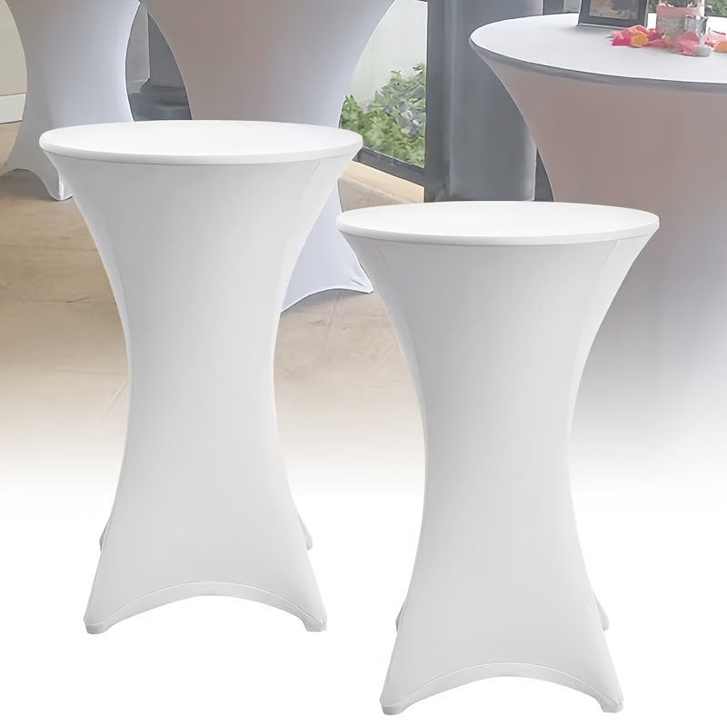 2pcs Round Stretchable Table Covers For Bars Weddings Parties Banquets Indoor Outdoor Use Durable Machine, Halloween, Christmas