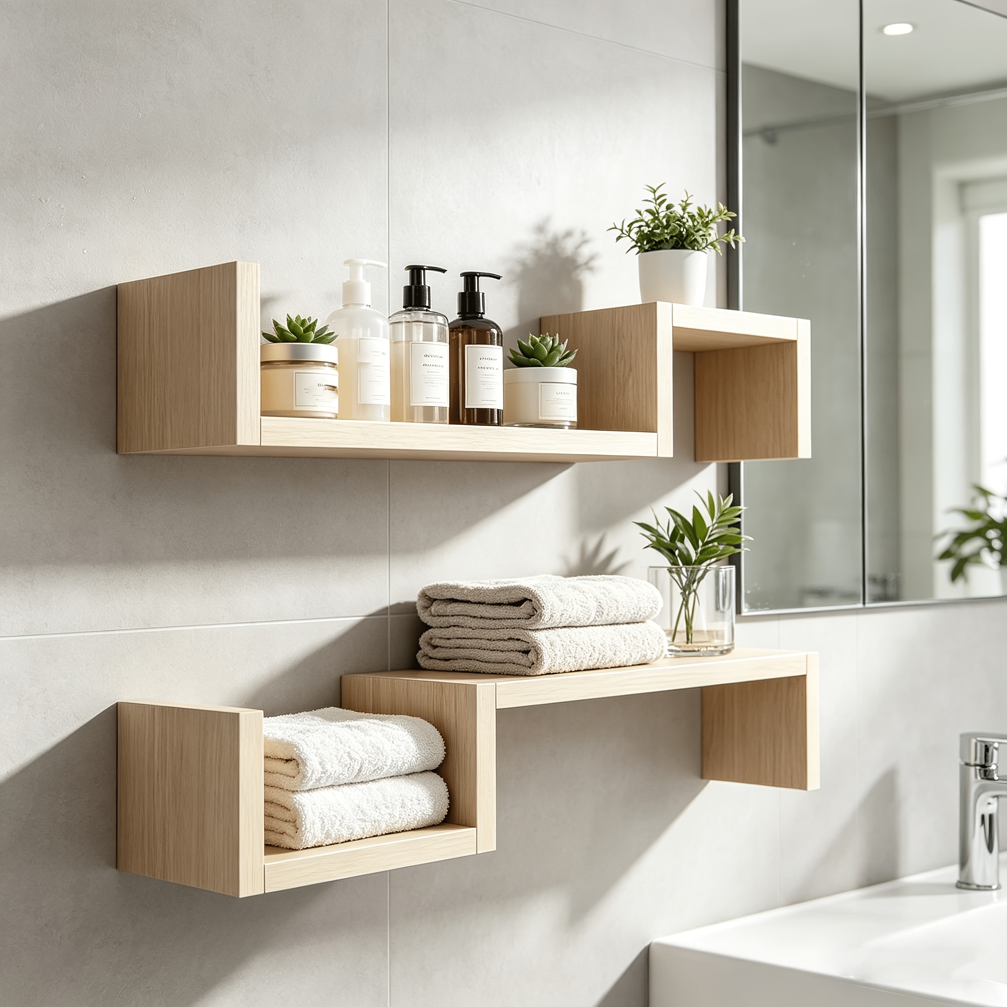 Set of 2 Creative Floating Wall Shelves | 22.8" Heavy-Duty Racks
