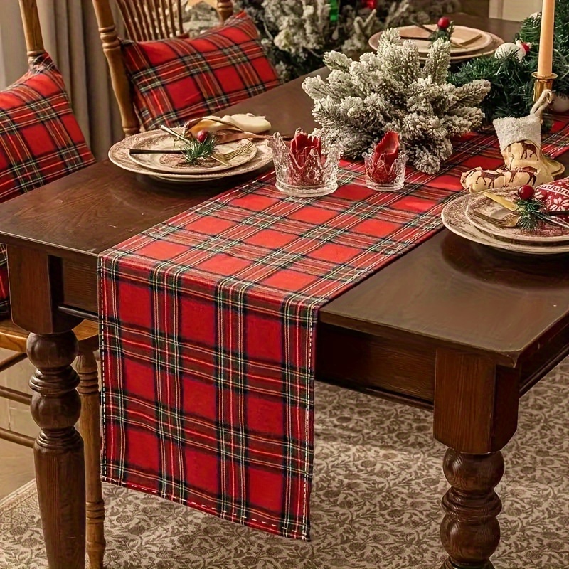

Red Christmas Table - For & Restaurant Dining Decor, Polyester