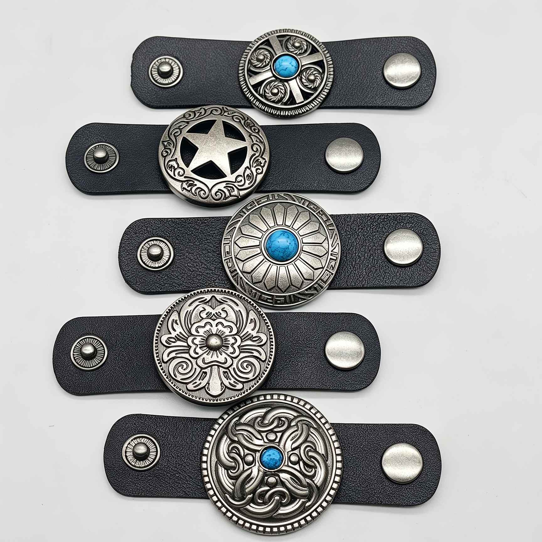 TEMU 5pcs Set Of Decorative Rings For Clothing Ties, -shaped Scarf Clips, Vintage Metal And Pu Materials, Square Scarf Sliding Buckles/necklace