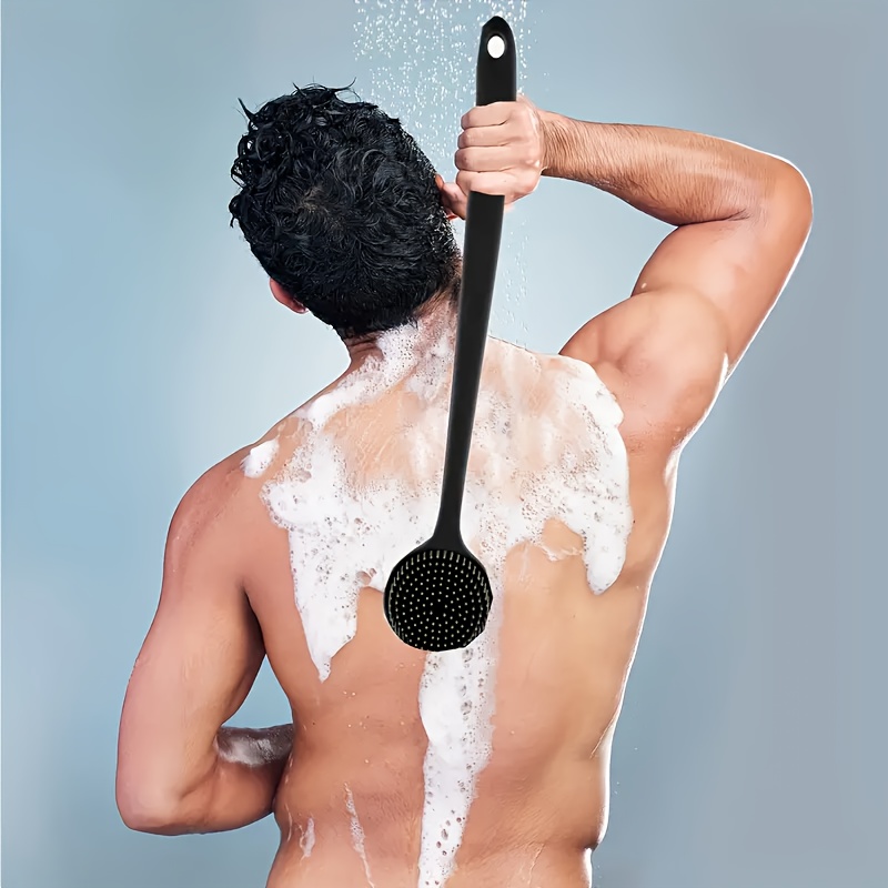 Long -handed Soft Silicone Gel Bath Brush -gentle Back Scrubel, Deep Cleaning And Skin Care, No Battery