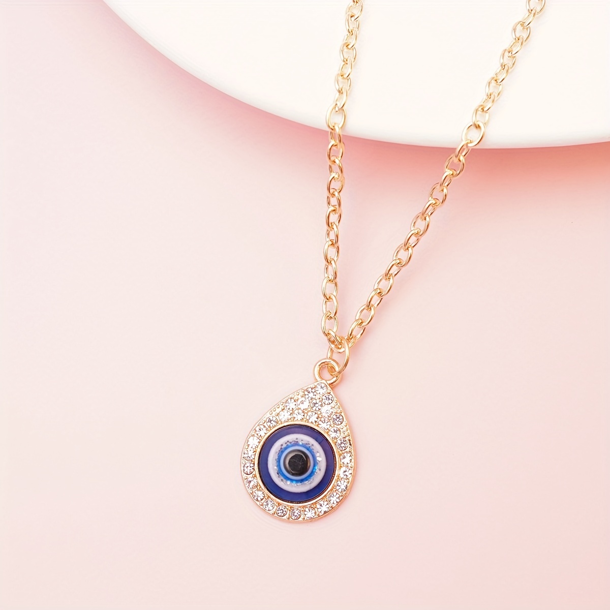 Vintage Hamsa Hand Pendant Necklace with Eye Charm - Celestial Symbol Theme