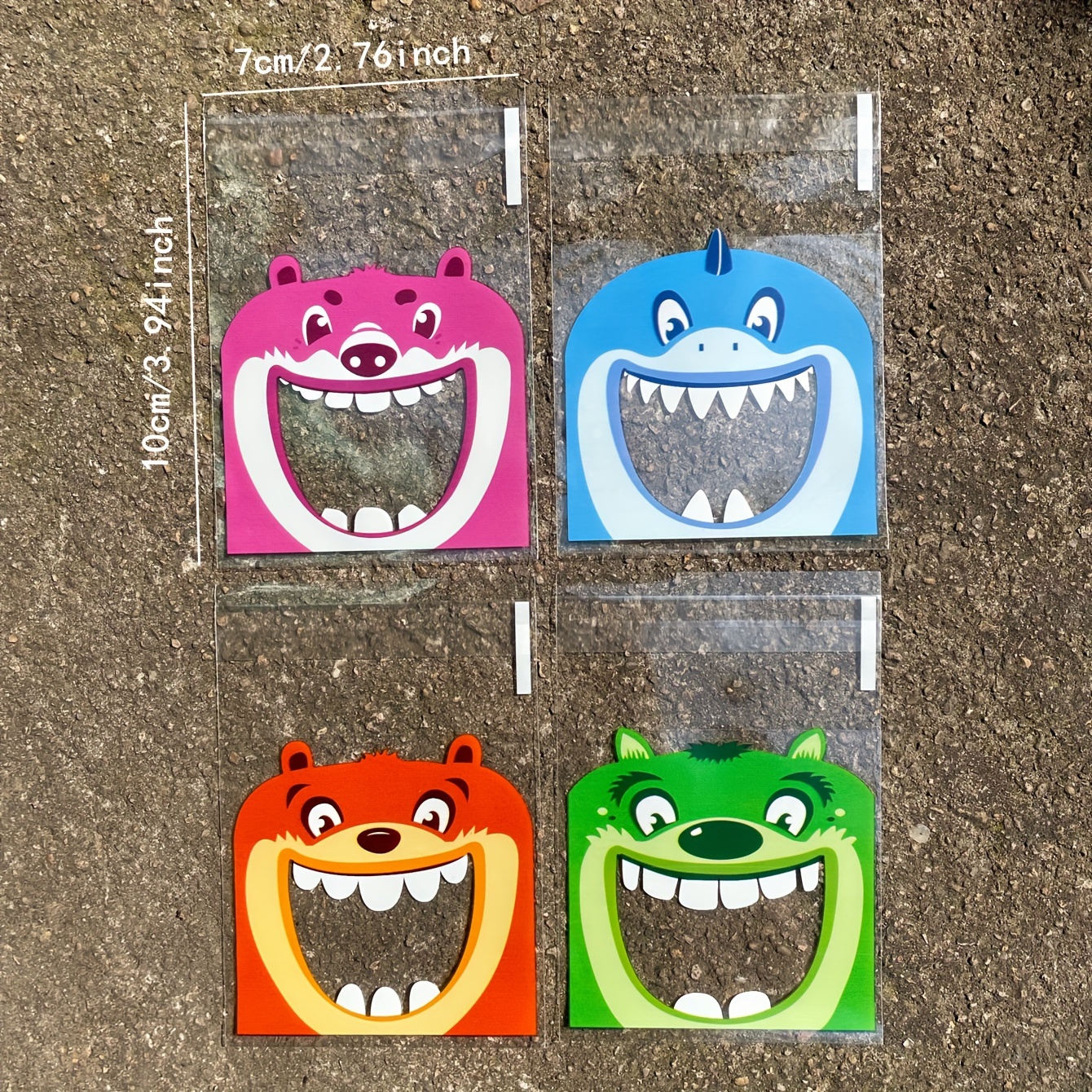 100pcs 5.12in X 3.94in Cute Cartoon Printed Opp Bags, Small Gift Decoration Bags, Suitable For Party Holiday Birthday Gift Decoration