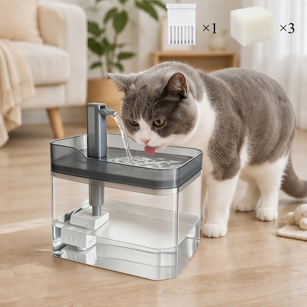 TEMU 3 Colors Available New Faucet Fountain Large Capacity For Dogs And Cats, Summer Pet Hydration And Cooling, Silent Automatic Circulation, Perfect