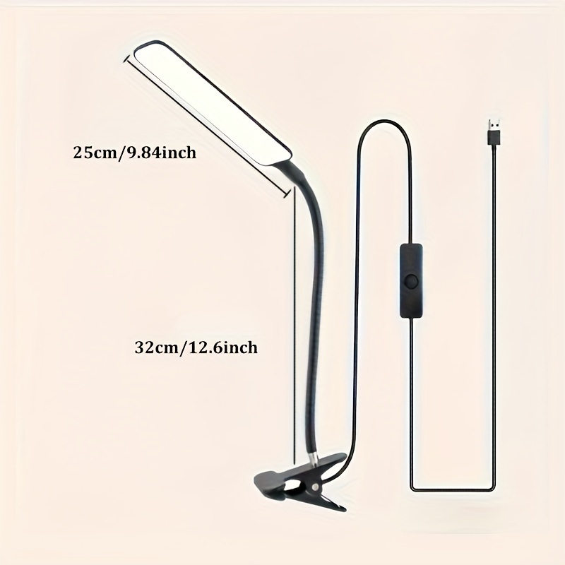 1 Piece Led Desk Lamp, Usb Powered Adjustable Arm Desk Lamp For Home Office, Study Room, - White/black, Home Office Desk Lamp
