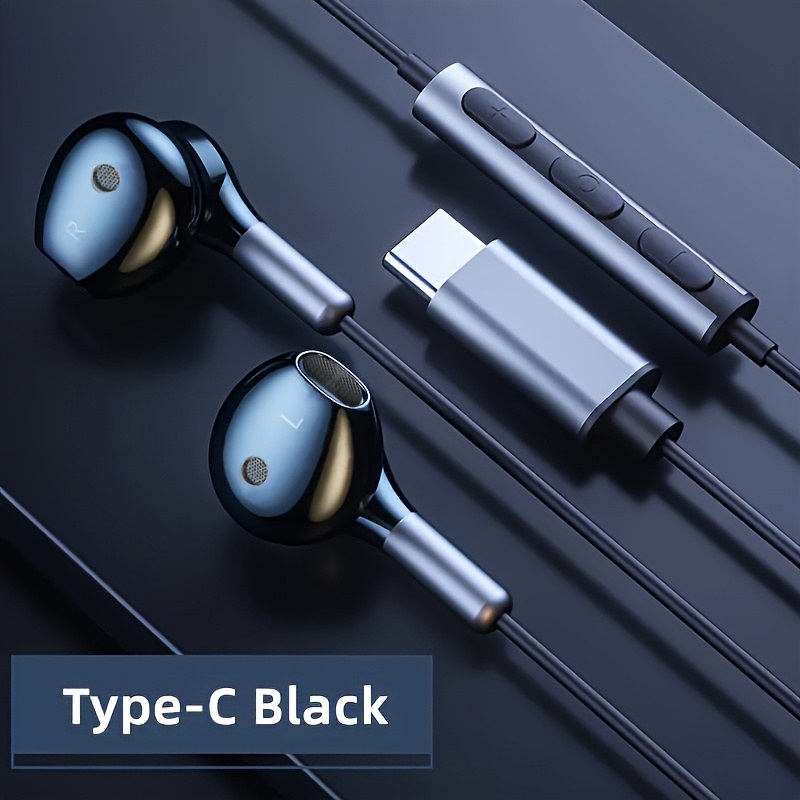 TEMU Auriculares con cable YUAOVCO con micrófono HD para , conector Tipo-C, auriculares intrauditivos, auriculares para gaming, sonido de calidad,