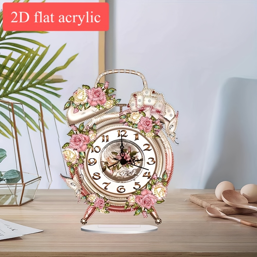 

1pc Of 2d Flat Printed Clock, Design Acrylic Desktop Decoration Without Battery, 2d Flat, Multi-functional, Suitable For Rooms, Coffee Shops, Office Desks, Bedroom Desktops, Inspirational Themes