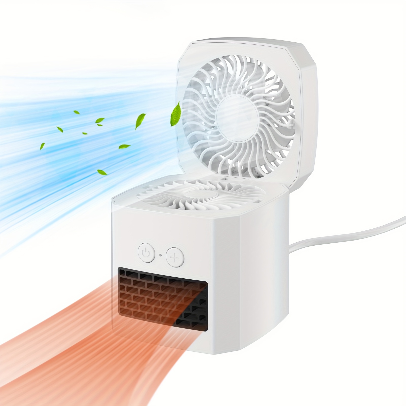 TEMU 2in 1 Heater , 400w Heater With Adjustable Temperature Multifunctional Heater For Cooling And Heating, Home Mini Electric Heater, Office Desktop