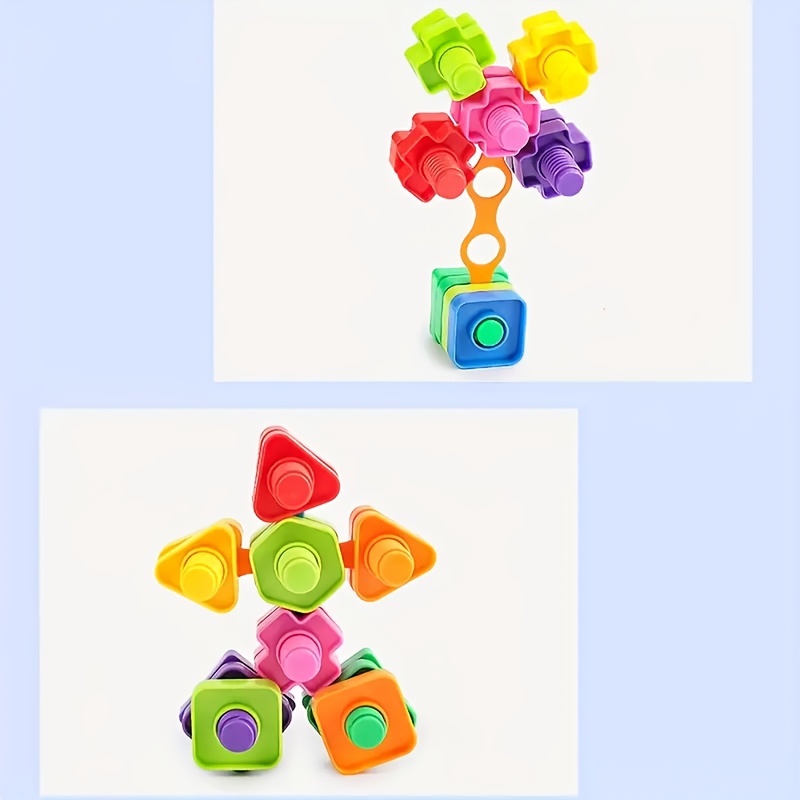 Colorful Building Blocks Toy with Shape Matching Game