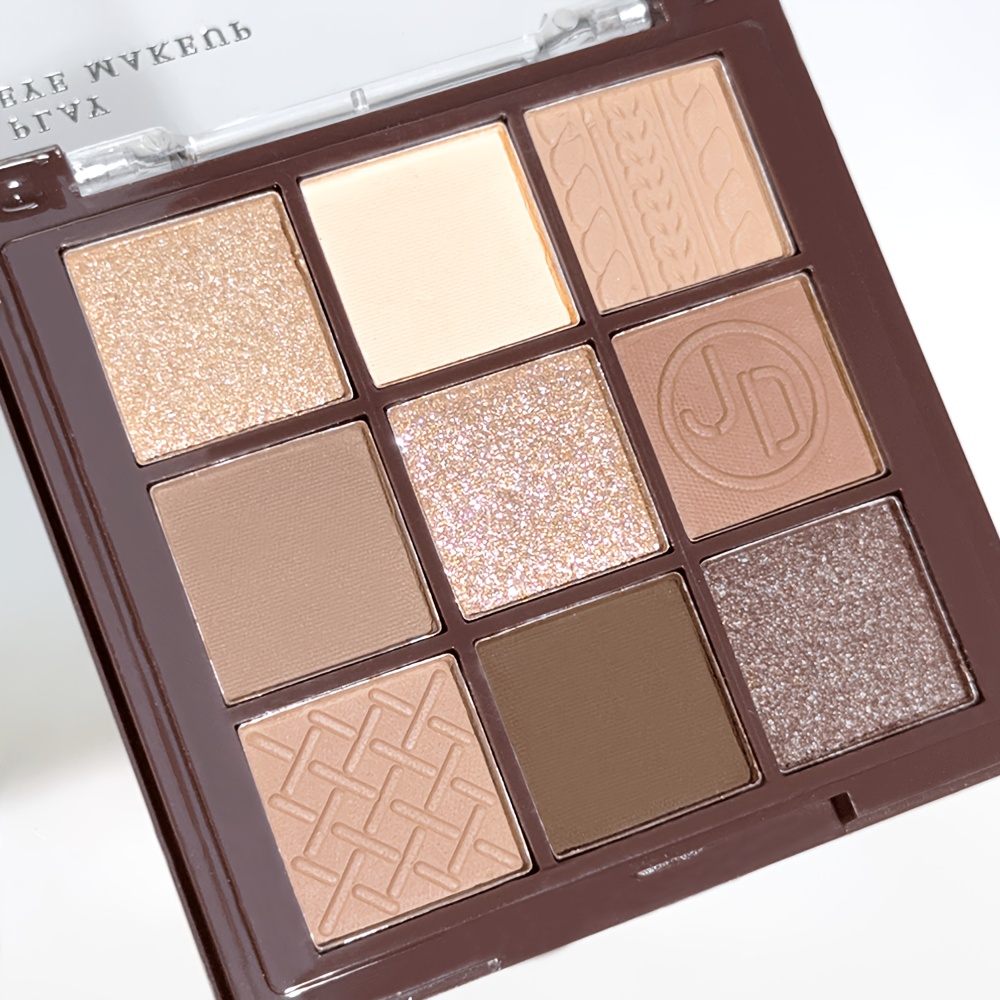 milk tea nude 9 color eyeshadow palette matte pearlescent glitter   contour   waterproof sweatproof long lasting unisex for daily party christmas halloween